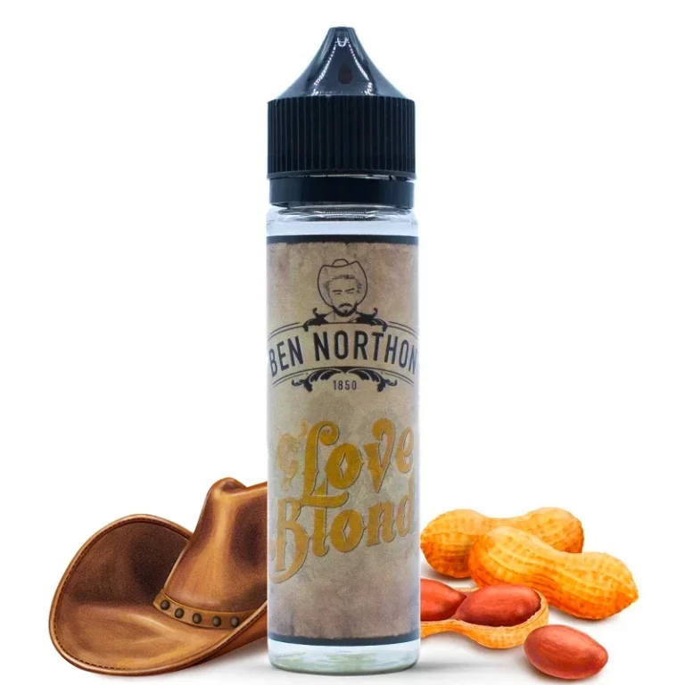 Ben Northon - Love Blond E-Liquide, une bouteille de E-Liquide aux cacahuètes et un chapeau de cowboy de Ben Northon.