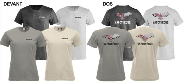 Quatre T-shirt différents Vapothèque Femme - Couleur Beige avec des designs uniques pour femme par Vapothèque.
