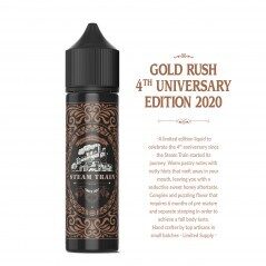 Célébrez le 4e anniversaire du e-liquide Steam Train - Gold Rush avec l'édition limitée 2020. Cette version commémorative présente toute l'excitation du jeu original, désormais améliorée avec une nouveauté époustouflante.