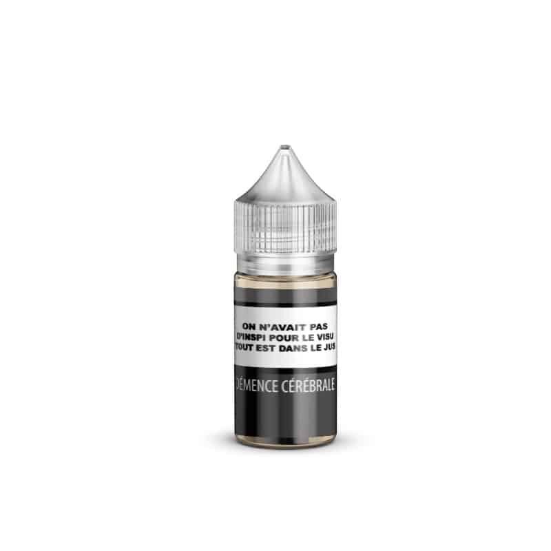 A Vape ou DIY - Concentré Démence Cérébrale Flacon de 30 ml de e-liquide Concentré Démence Cérébrale sur fond blanc.