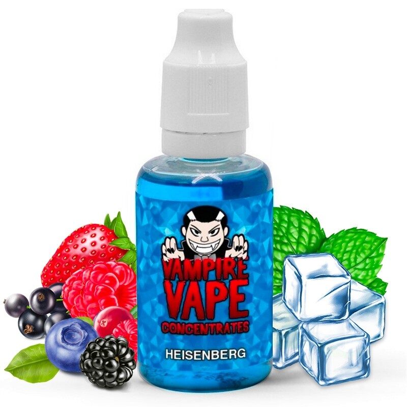 Une bouteille de Vampire Vape - Concentré Heisenberg 30ml - un mélange concentré de baies et de glace.