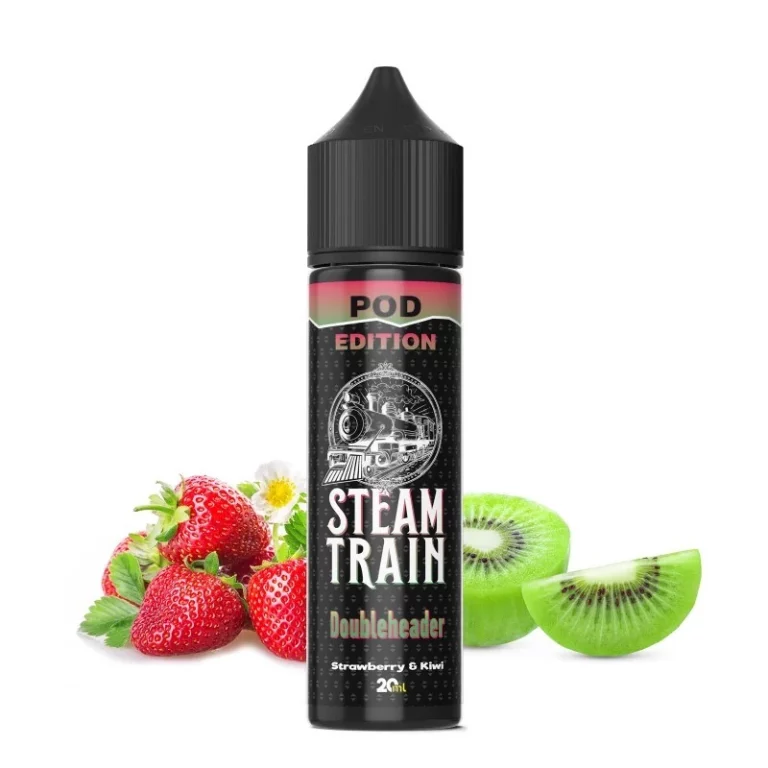 Présentation du Steam Train - Doubleheader E-Liquid – un train à vapeur pour un voyage savoureux ! Cette édition PD de notre vape juice ravit vos sens avec la succulente combinaison de kiwi et de fraises.