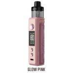 Eine elektronische Zigarette Voopoo - Kit Pod Drag X2 rosa mit einer rosa Batterie.
