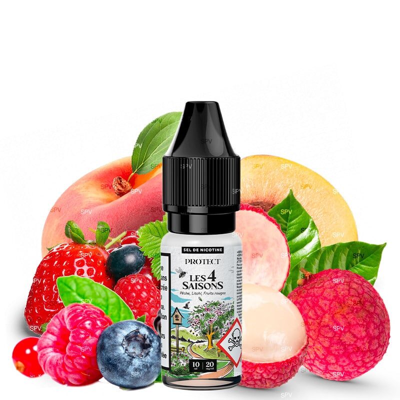 Protect Les 4 Saisons Printemps - Pêche Litchi Fruits Rouges 10 ml E-Liquide