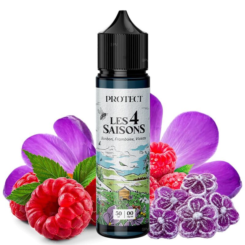 Protect - Les 4 Saisons Printemps - Bonbon Framboise Violette E-Liquide 50 ml / 70 ml Protect - Les 4 Saisons Printemps - Bonbon Framboise Violette E-Liquide 50 ml / 70 ml