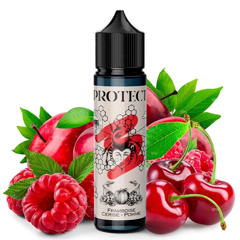 Protect - Framboise Cerise Pomme E-Liquide 50 ml / 70 ml Protect - Framboise Cerise Pomme E-Liquide 50 ml / 70 ml
