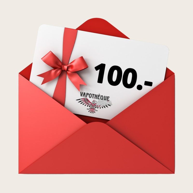 Eine rote Geschenkkarte mit einem Geschenkgutschein - CHF 200.