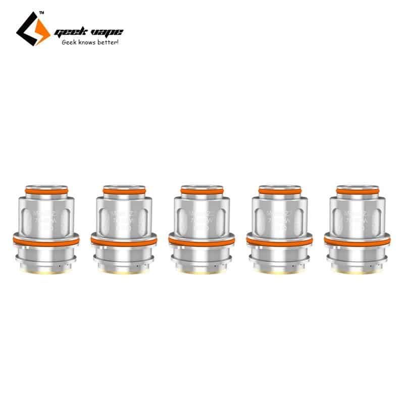 Un lot de cinq Geekvape - Z Series Résistances argentées et orange.