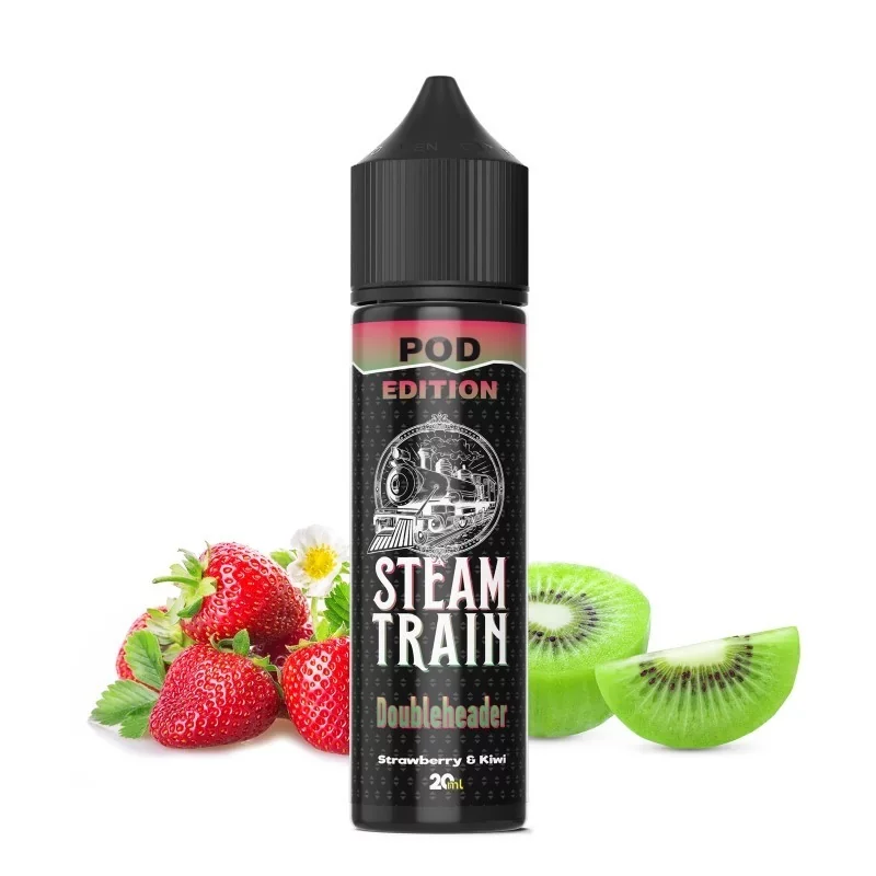 The Steam Train – Doubleheader E-Liquide präsentiert die Steam Train PD Edition, eine köstliche Mischung aus Kiwi und Erdbeeren. Machen Sie sich bereit, sich den faszinierenden Aromen dieses fruchtigen E-Zigaretten-Geschmacks hinzugeben.
