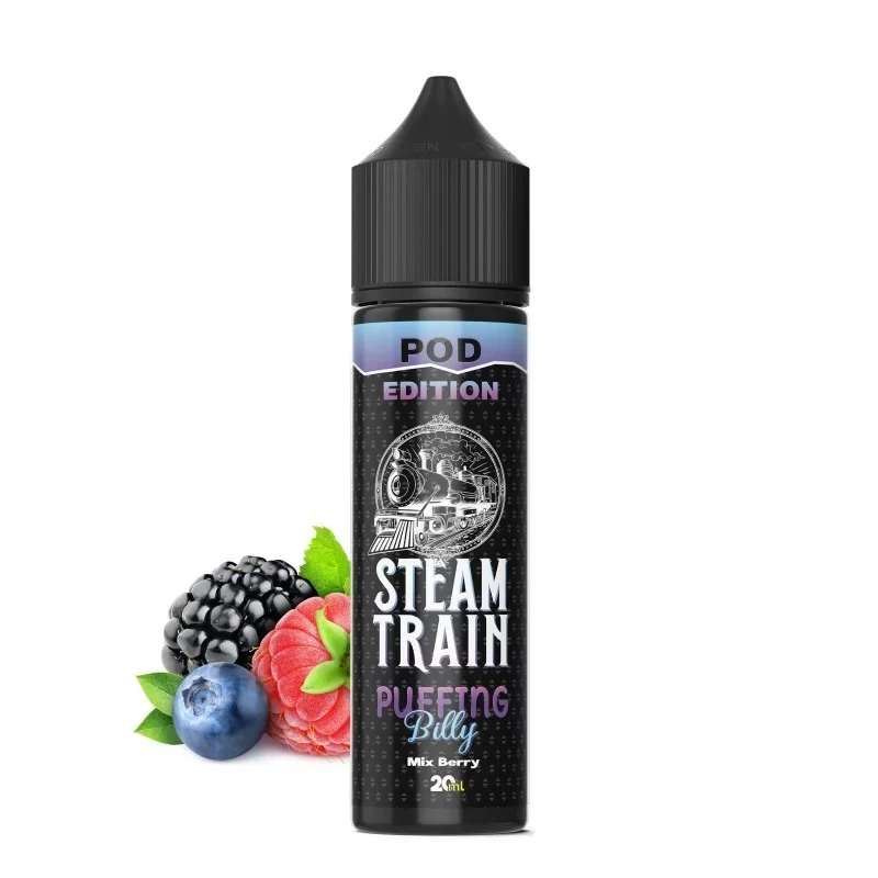 Steam Train – Puffing Billy E-Liquide, inspiriert vom legendären Puffing Billy, enthält die fruchtige Essenz von Beeren und Brombeeren.